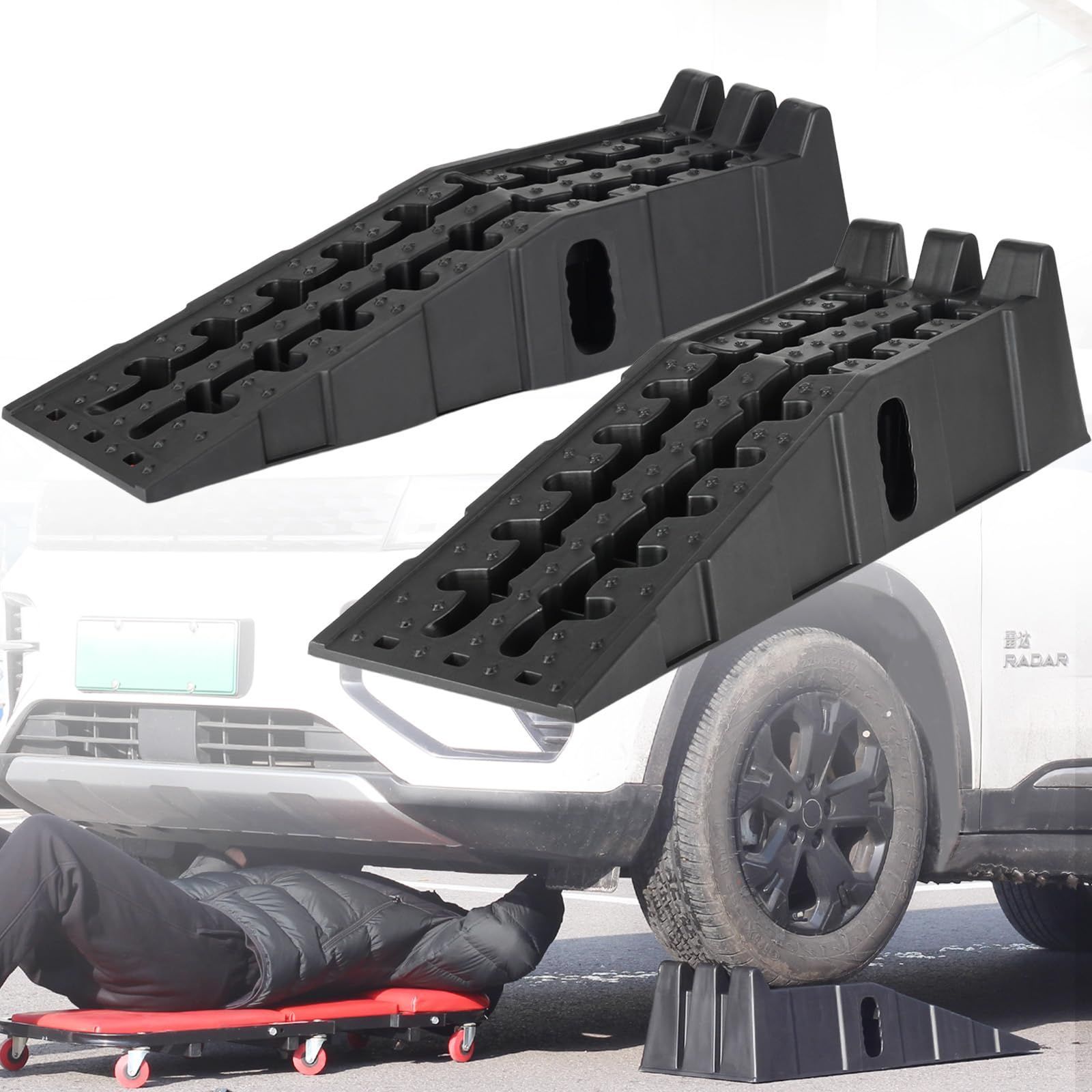 スロープ OULEME カースロープ タイヤスロープ 新しいスタッキング可能