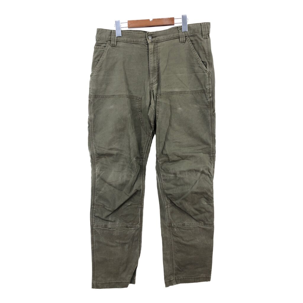 Carhartt カーハート ダック ダブルニー ペインターパンツ ワーク オリーブ (メンズ W34 L32) 中古 古着 S7459