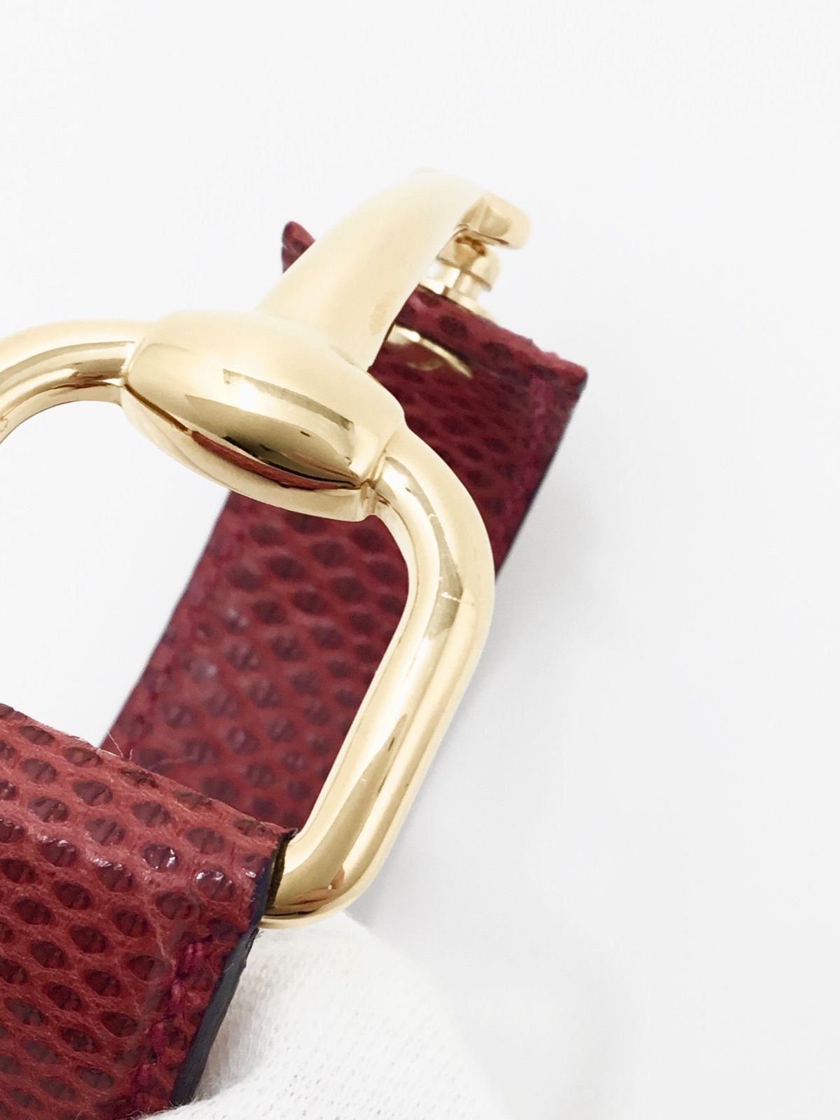 中古 美品】グッチ GUCCI ホースビット レザー バングル ブレス