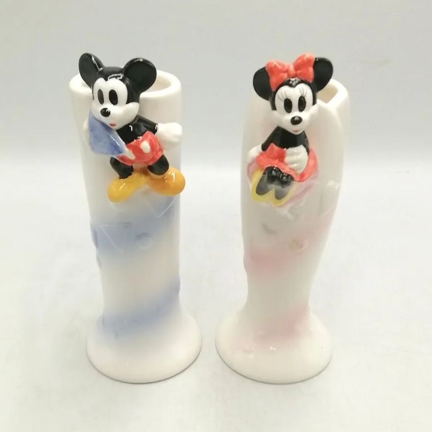 ミッキーマウス ミニーマウス 花瓶 フラワーベース 一輪挿し 2個