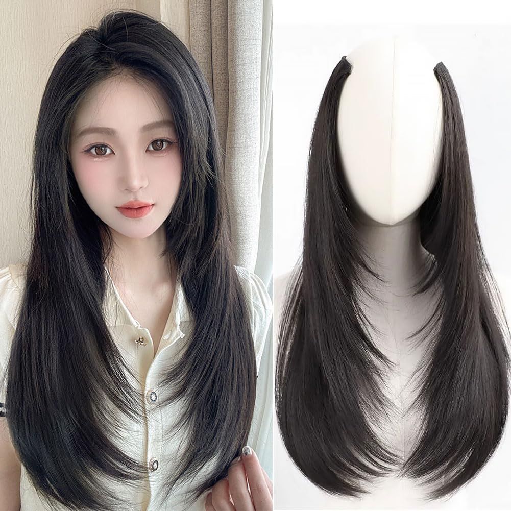 特価商品】ヘアピース 部分ウィッグ ヘア (ダークブラウン) ストレート