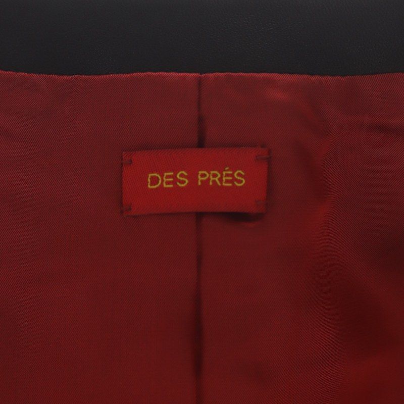 デプレ DES PRES トゥモローランド ラムレザーノーカラーレザージャケット 羊革 36 黒 ブラック /DF ■OS