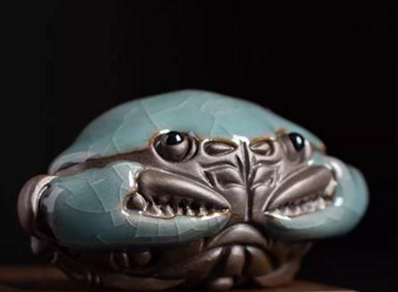 陶器蟹 茶寵 置物 茶道具 香道具 装飾品 工芸品 美術品 銅 細工