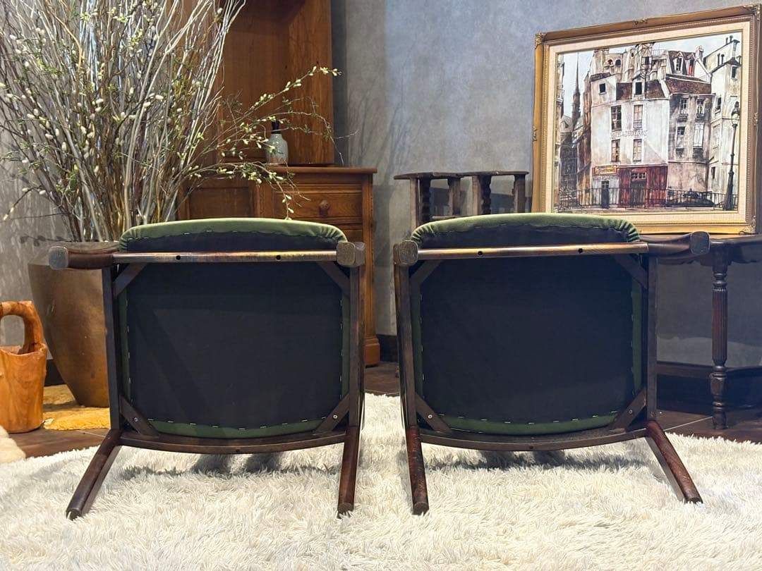 ②karimoku カリモク アームチェア ダイニングチェア ビンテージ IZ