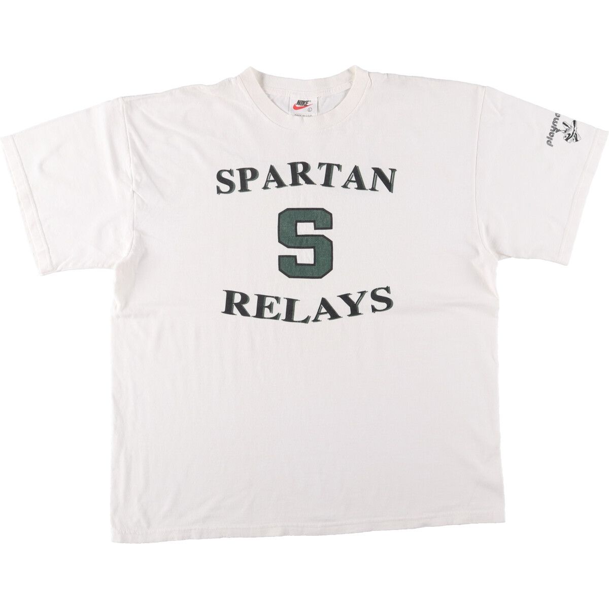 古着 90年代 ナイキ NIKE SPARTAN RELAYS スポーツプリントTシャツ USA製 メンズL相当 ヴィンテージ/eaa542917
