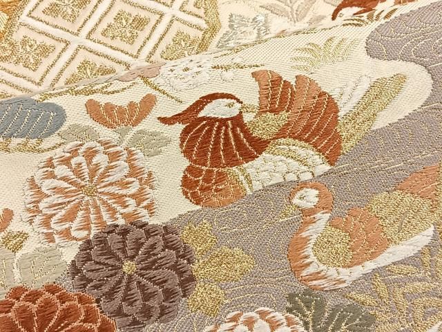 正絹 唐草花雪輪文様 金銀糸 六通柄袋帯 ファッション 通販