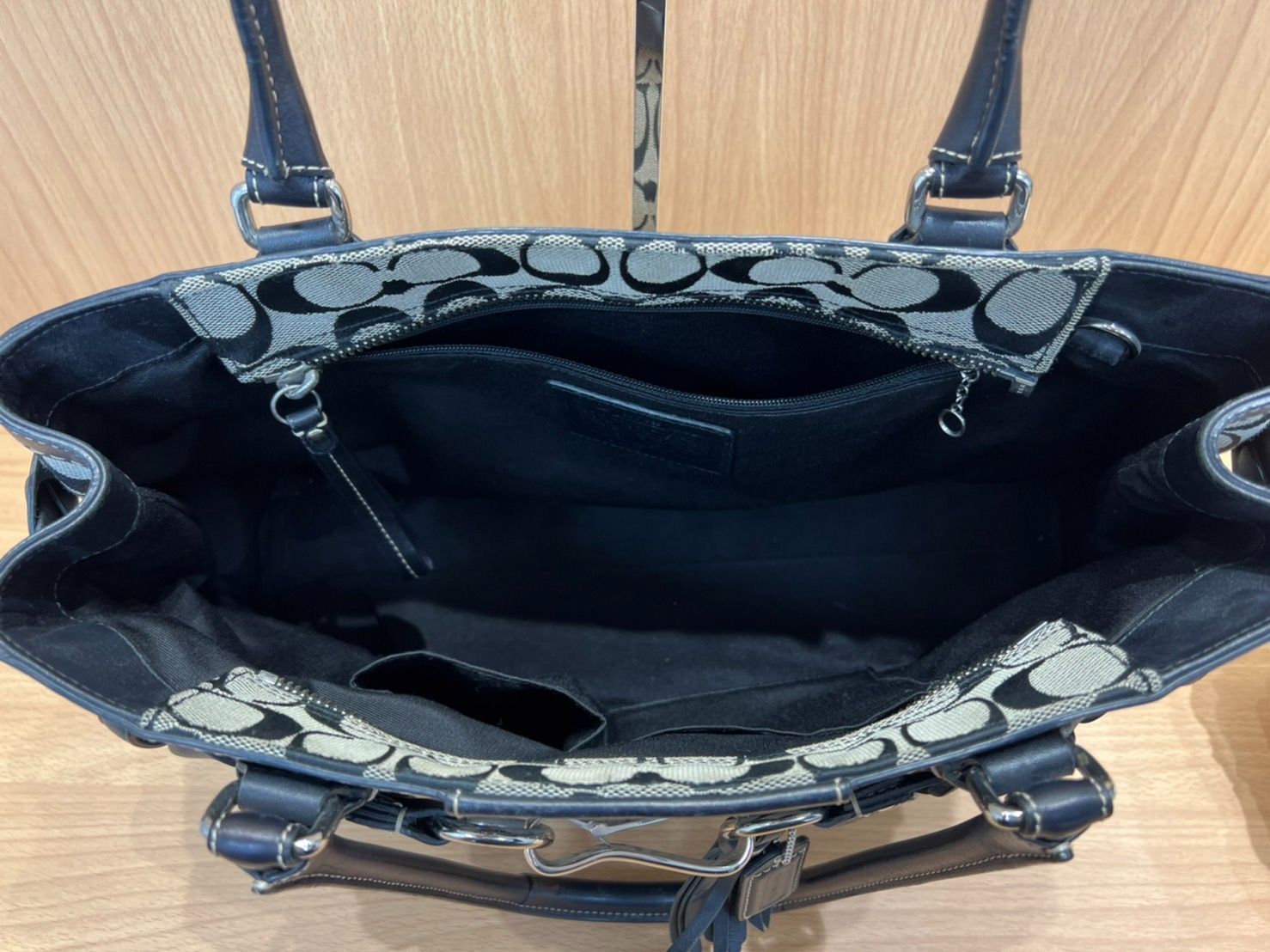COACH コーチ キャンバス トートバッグ F13068 シグネチャー 肩掛け 