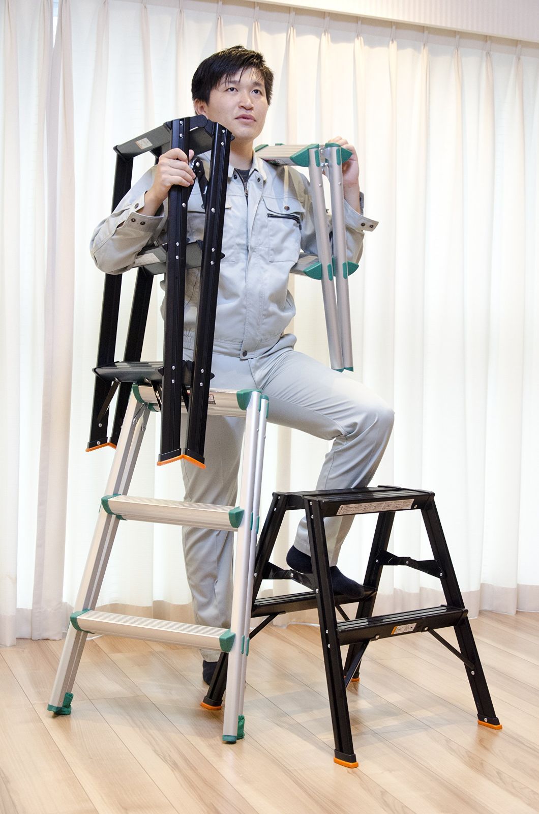 TAF-3 3段 軽作業用 脚カバー付 アルミ製踏台 TRUSCO トラスコ STEELWINDOWSANDDOORS_COM