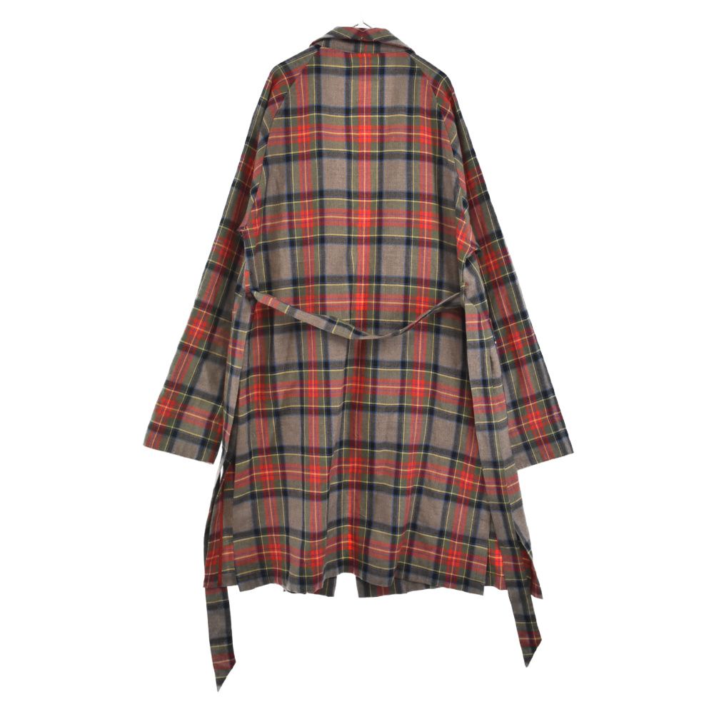 FEAR OF GOD (フィアオブゴッド) FIFTH COLLECTION Plaid Wool Twill Robe Coat  プレイドウールツイルローブコート チェック柄 ガウンコート レッド - メルカリ