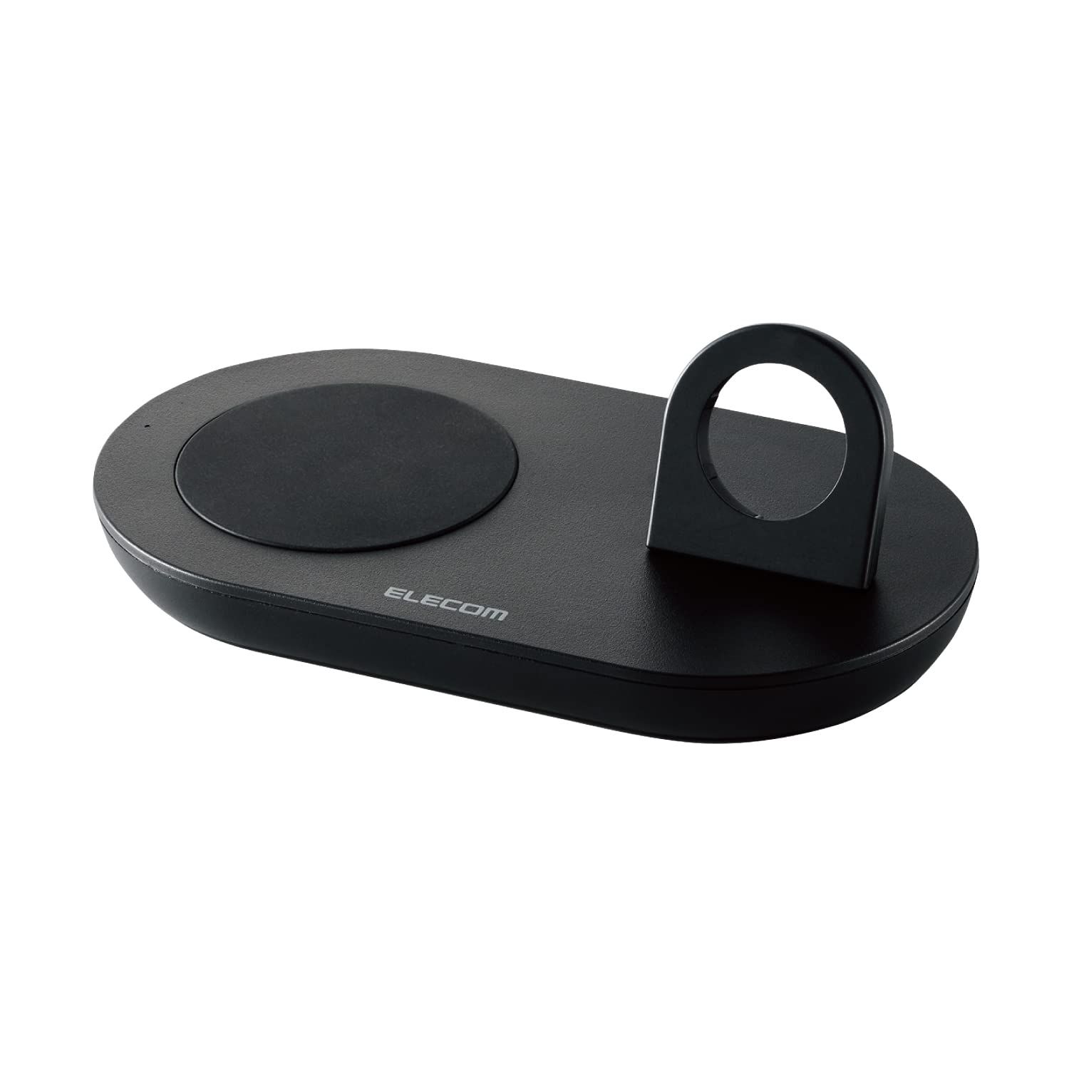 エレコム ワイヤレス充電器 置くだけ充電 Qi認証 2in1 Apple Watch 充電器はめ込み 5W [ スマホ(iPhone、Android)、イヤホン(AirPodsなど)、AppleWatch 対応］ ブラック W-QA24BK 