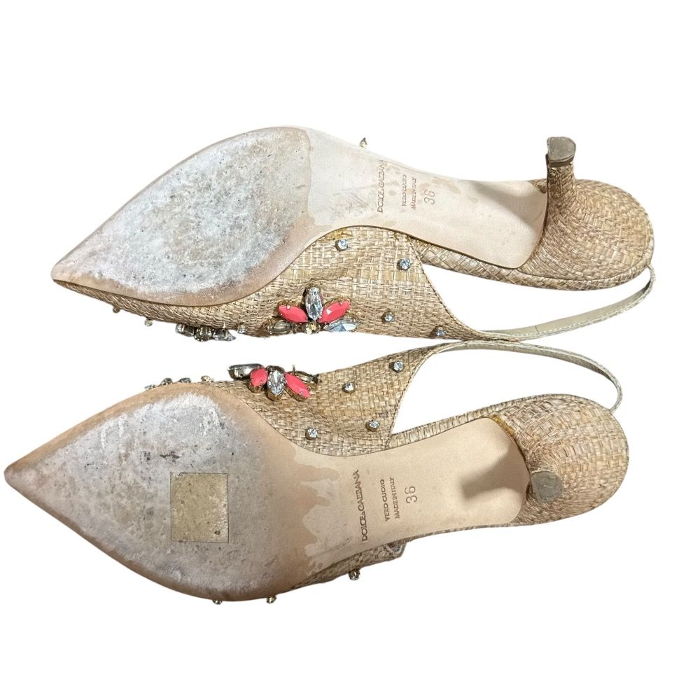 美品 DOLCE&GABBANA ドルチェ&ガッバーナ フラワービジュー装飾  