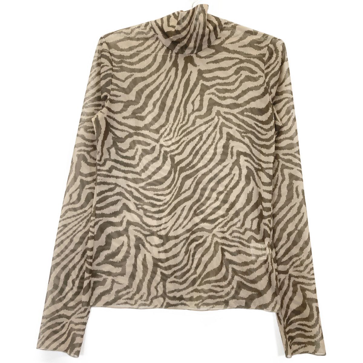 LE CIEL BLEU ルシェルブルー ｶｰｷ ｾﾞﾌﾞﾗ柄 ﾊｲﾈｯｸｼｱｰﾛﾝｸﾞｽﾘｰﾌﾞｶｯﾄｿｰ 38