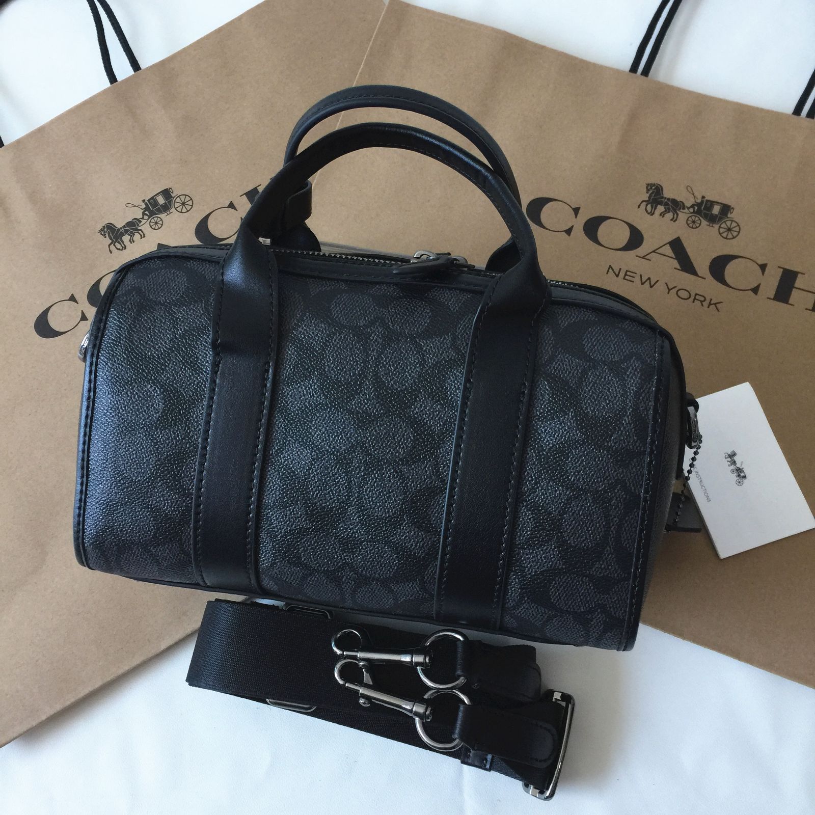 コーチバッグ＞COACH/コーチバッグ ハンドバッグ CA186 メンズミニボストンバッグ ショルダーバッグ クロスボディー 男女兼用バッグ 斜めがけ バッグ 手提げバッグ アウトレット品 紙袋付属 新品未使用 - メルカリ