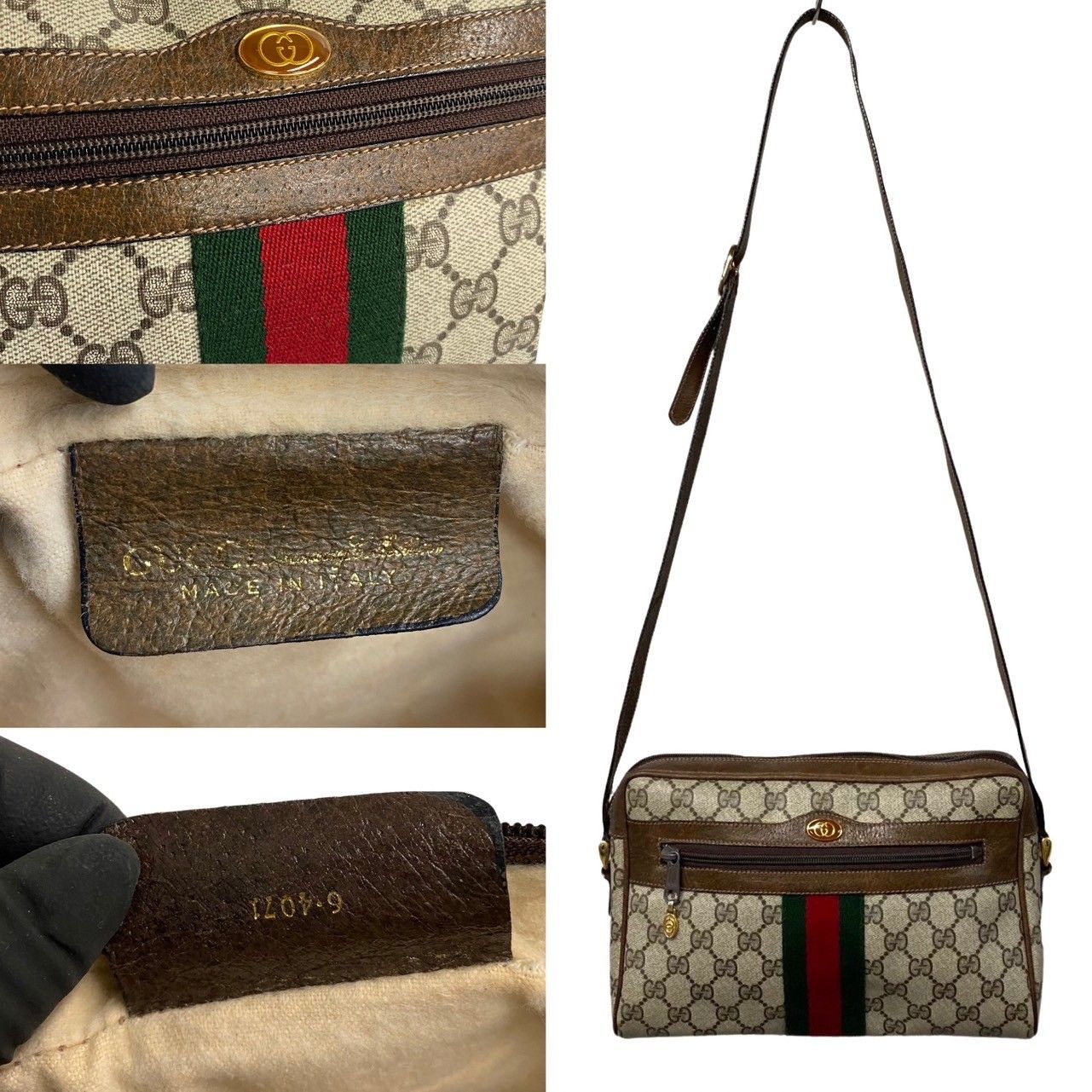 極 美品 GUCCI グッチ オールドグッチ ヴィンテージ シェリーライン GG