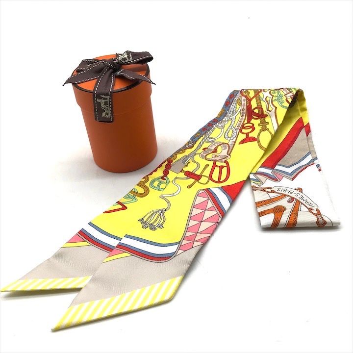 美品 HERMES エルメス ツイリー 鞍職人の花束 マルチカラー