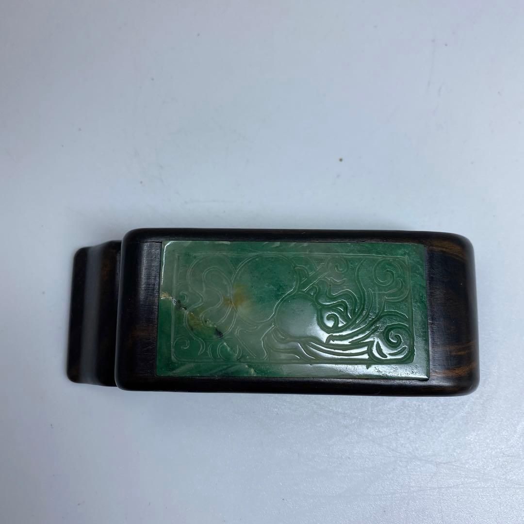 青砡嵌入 紫檀黒床