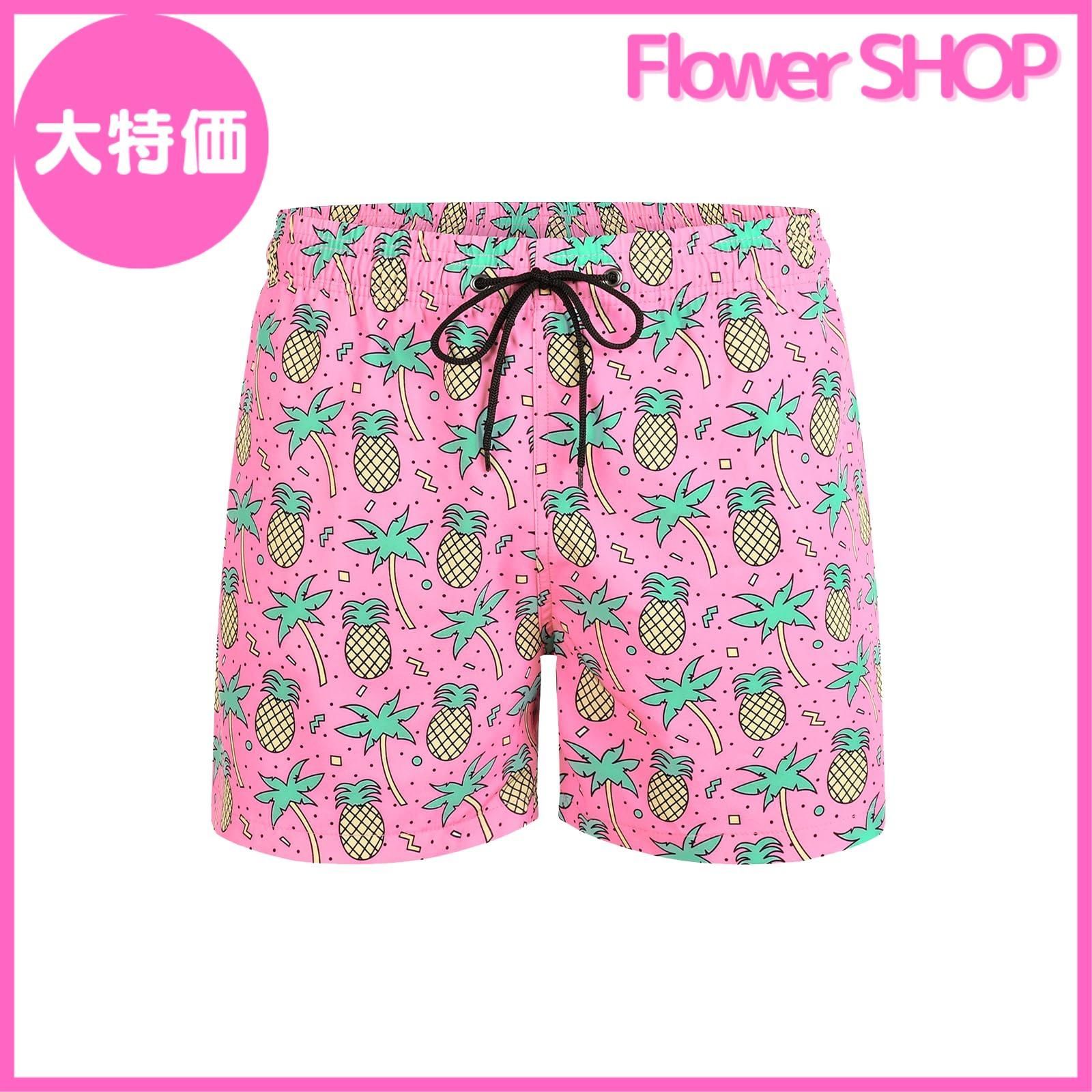 【大特価】[MYJAJAYI] 水着 メンズ ハワイ風 サーフパンツ 海水パンツ 水陸両用パンツ 速乾 柄 弾性裏地 ボードショーツ 夏 短パン