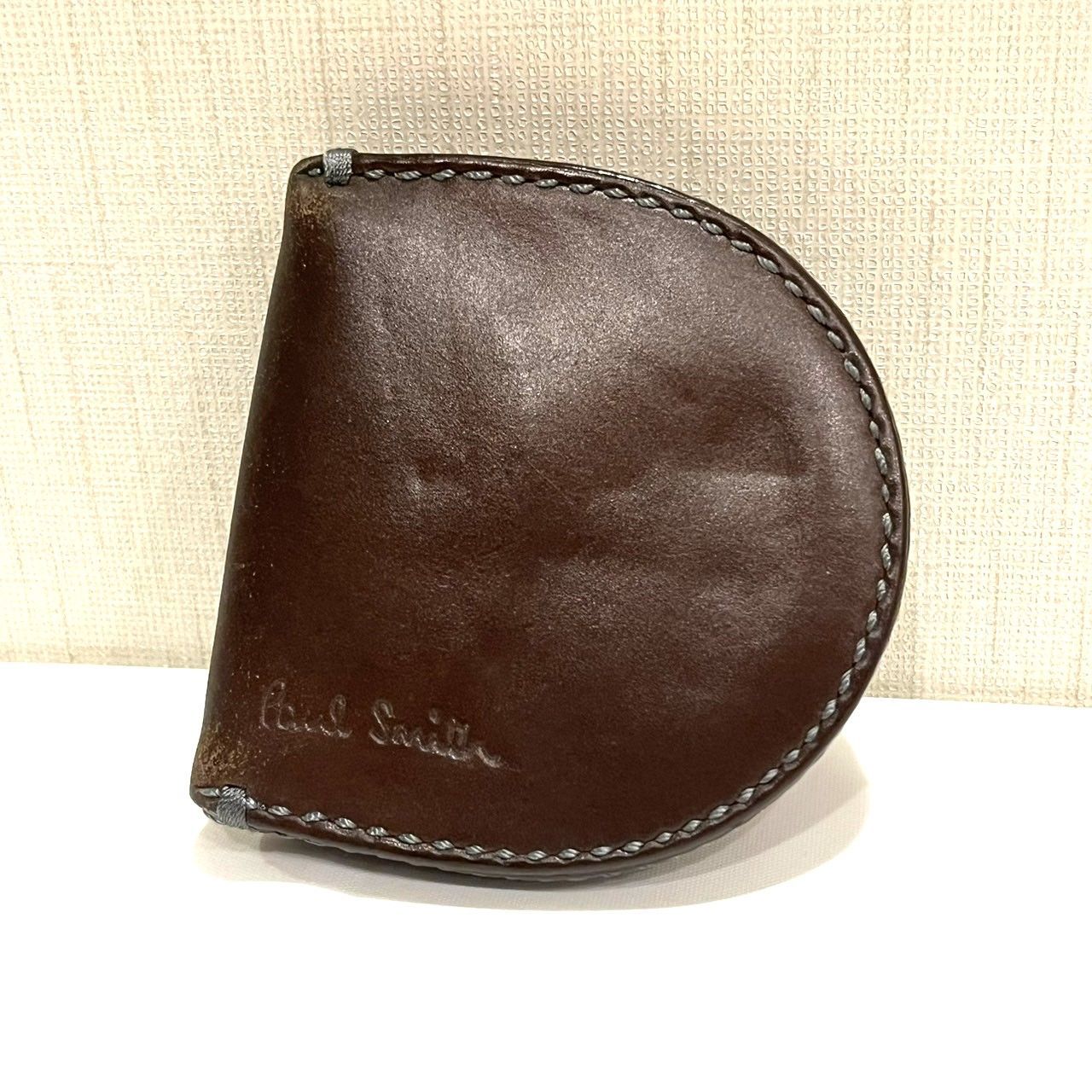 050② 新品 ポールスミス コードバン 馬蹄型 ケース 小銭入れ 新品 ポールスミス コードバン コインケース 小銭入れ 馬蹄型 濃茶