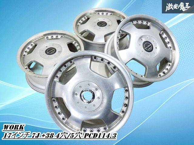 WORK ワーク Euro Fedelta ユーロフェデルタ 17インチ 7J 38 4穴|5穴 PCD114.3 ホイール 4本 アルファード ヴェルファイア 棚1J11