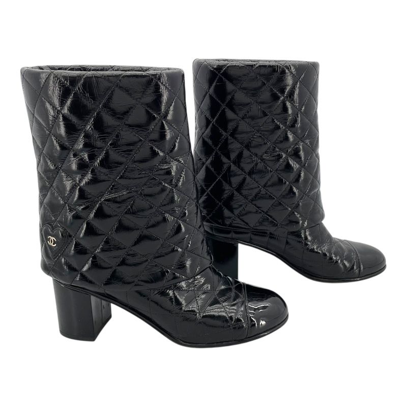 シャネル CHANEL ココマークキルティングブーツ G33209 ブラック レザー レディース ブーツ NICORILABO_COM