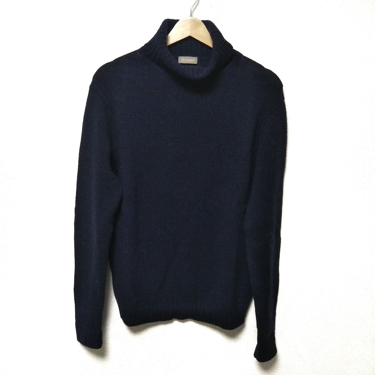 クルチアーニ　ネイビー タートルネック ニット 46 美品 定価約7万円】クルチアーニ☆タートルネックニットセーター