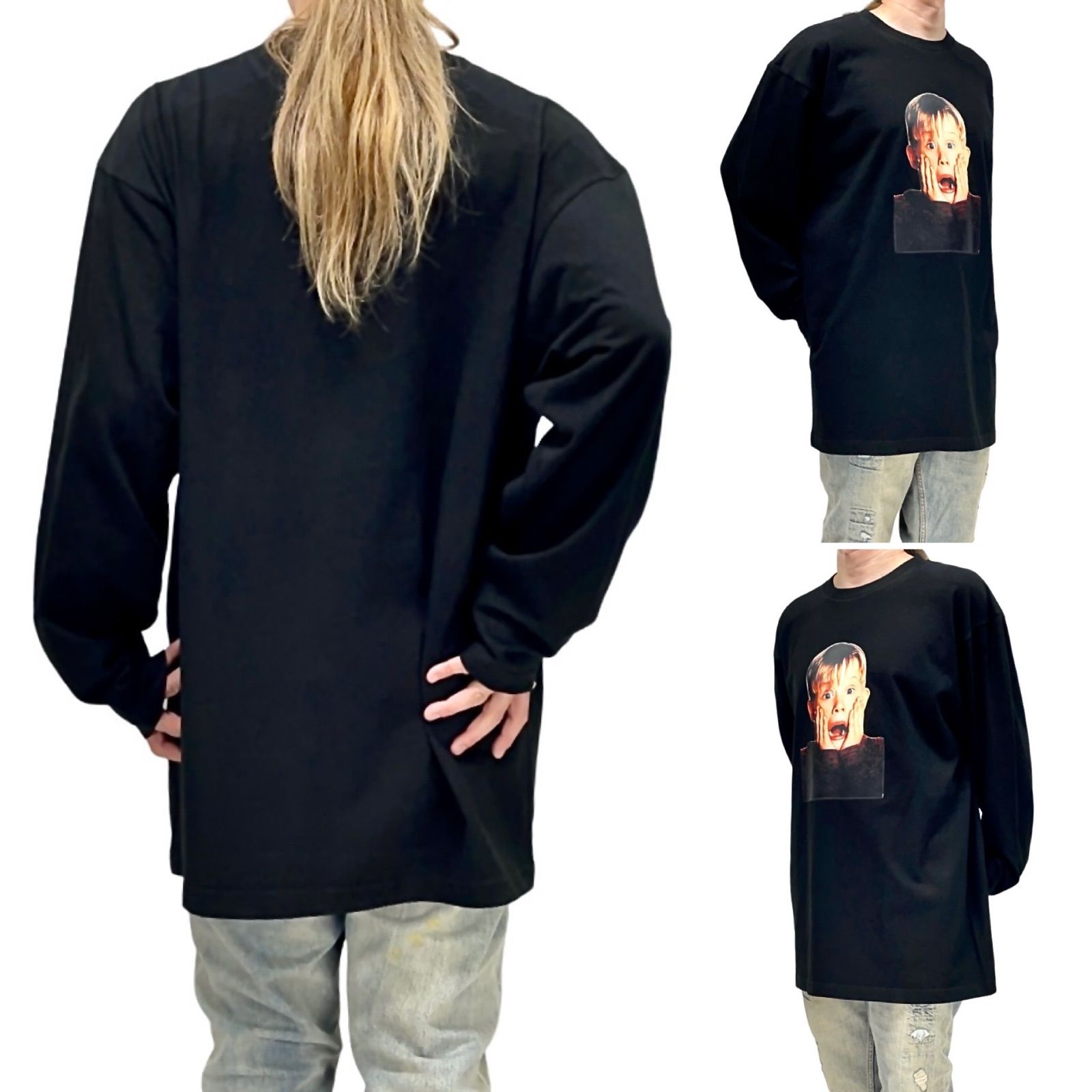 オリジナル ビッグ ロンT 長袖 Tシャツ ホームアローン びっくり 
