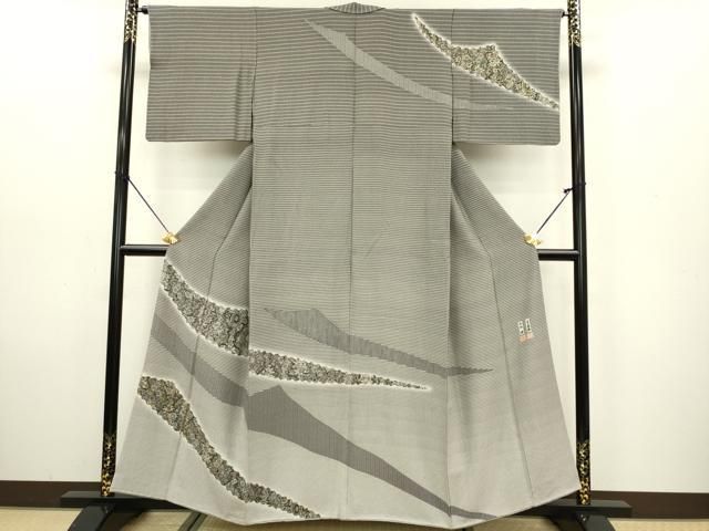 平和屋着物▽二代目更甚 江戸更紗 小紋 単衣 草花間道