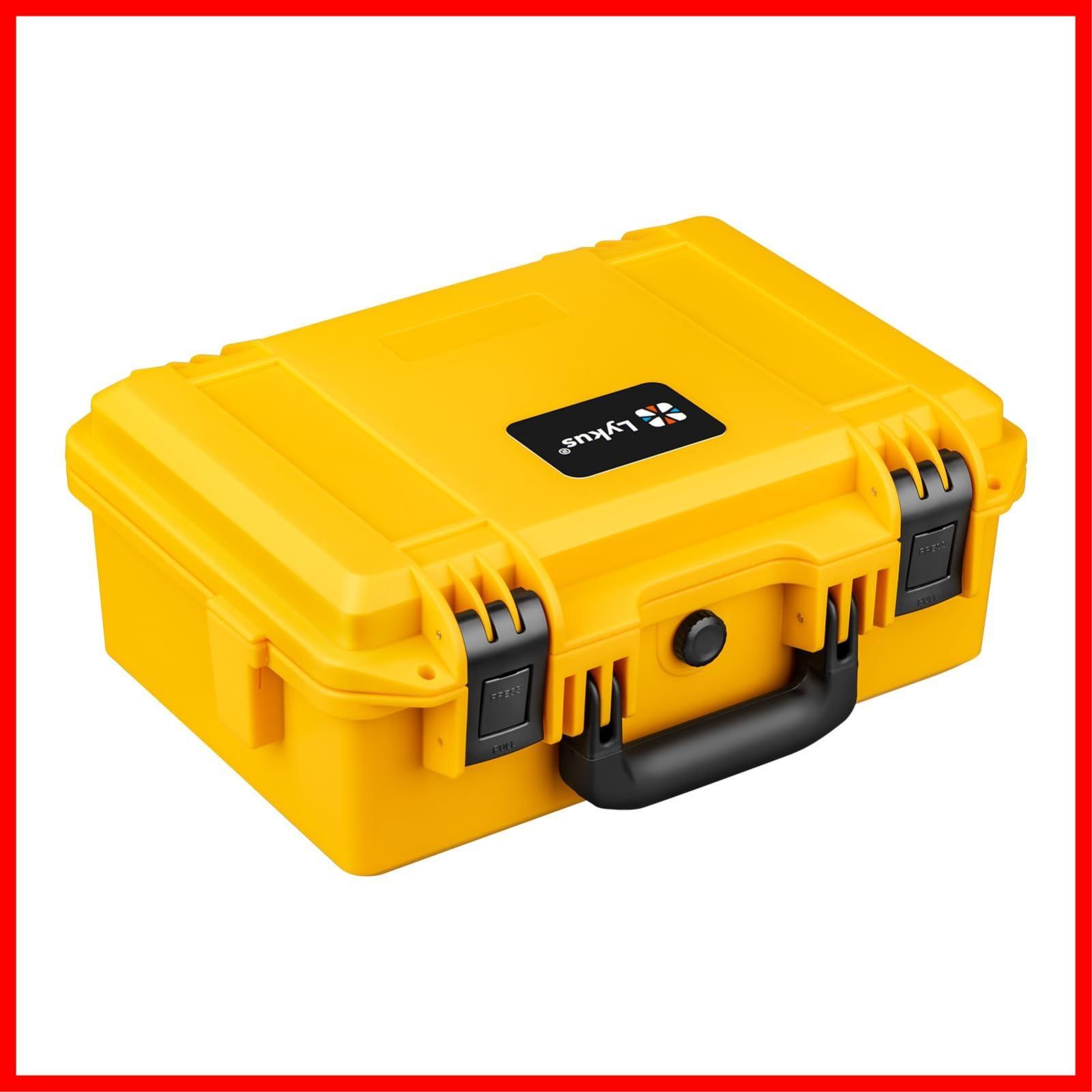 格子状カットスポンジが内蔵 内寸 33x21x13.5cm 防水ハードケース イエロー HC-3310 カメラ ピストル 小型ドローン ビデオカメラ アクションカメラなどに適用 Lykus