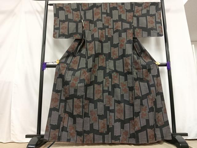 平和屋着物□上質な紬 色紙重ね草花文 正絹 逸品 AAAM1172Abw