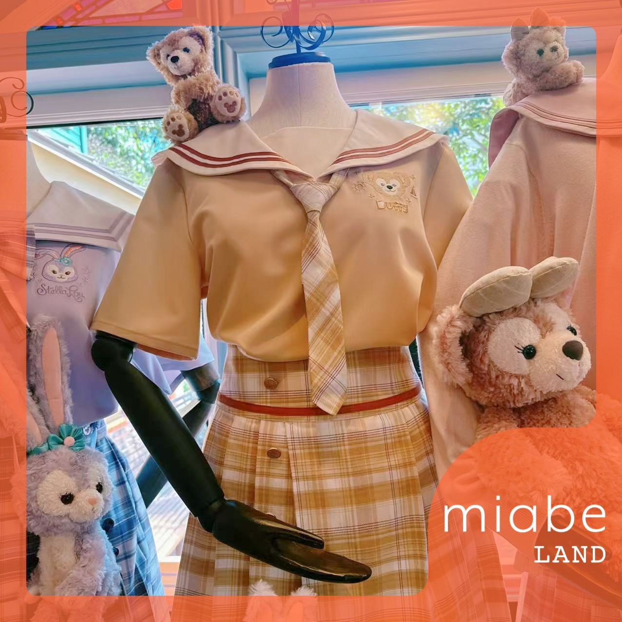 Group B 10 15営業日 倉庫発送 miabe LAND 常設 上海ディズニー ダッフィー シェリーメイ ステラルー クッキーアン ジェラトーニ リーナベル セーラー服 トップス ブラウス