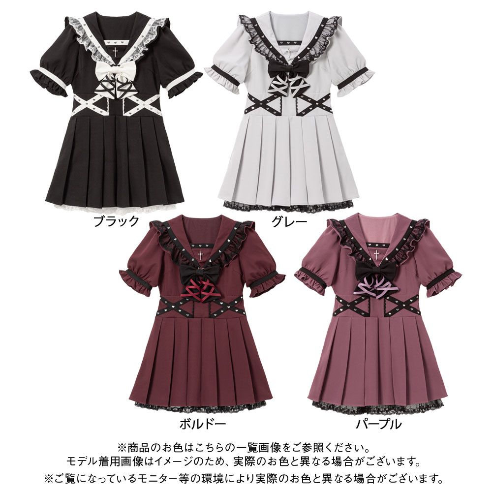 夢展望 ワンピース 夢展望公式 [新品未使用] 十字架ハートセーラーワンピース