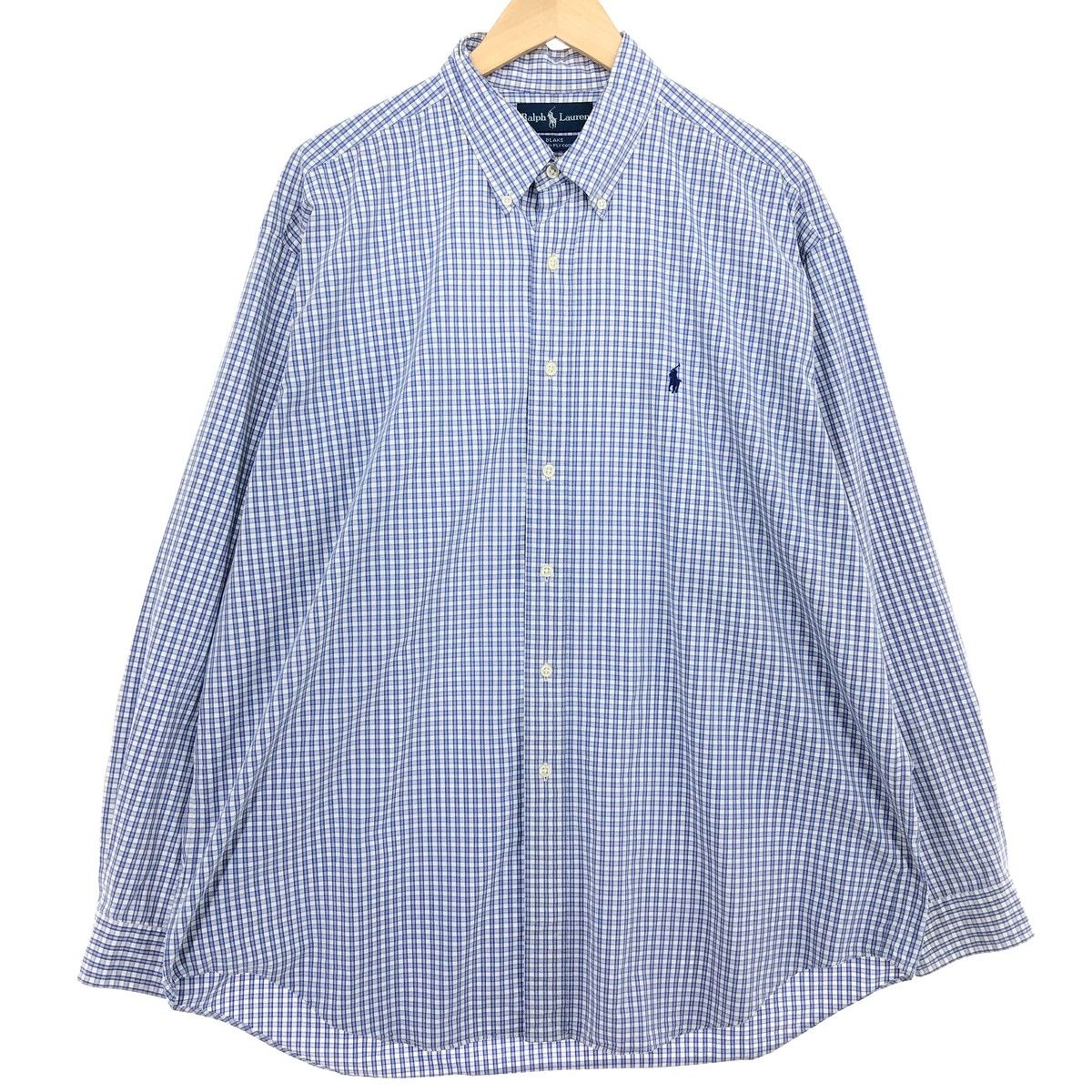 古着 ラルフローレン Ralph Lauren BLAKE 長袖 ボタンダウンチェックシャツ メンズXL相当/eaa466229