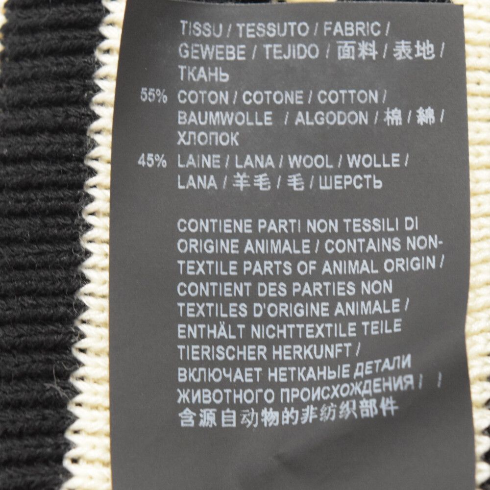 SAINT LAURENT PARIS サンローランパリ Border Knit Sweater ショルダーボタン ボーダーニット長袖セーター ブラック/ホワイト 588063 YAFQ2