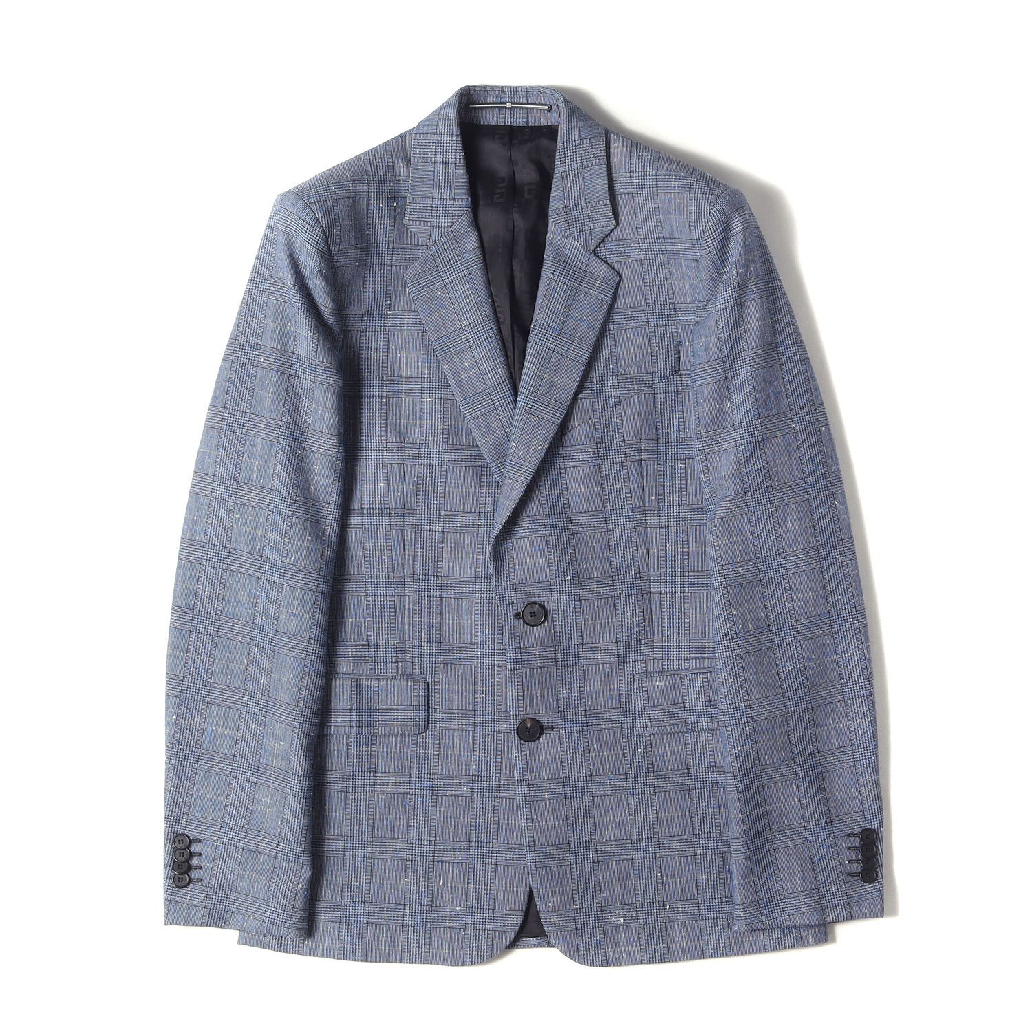 GIVENCHY ジバンシィ ライトブルー系 サイズ 48 ネップ混 グレンチェック セットアップ スーツ BM101G1201 SANPLE NOT FOR メンズ