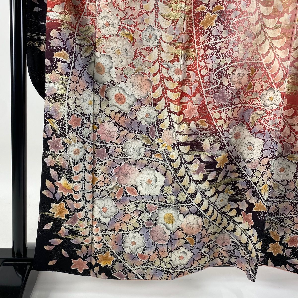 振袖 身丈162cm 裄丈67cm M 袷 辻が花柄 銀通し 金銀彩 ピンク 正絹