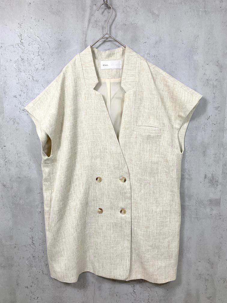 dium. 定価12650円 summer tweed gilet サマーツイード ジレ ベスト sizeF|ベージュ ◎レディース