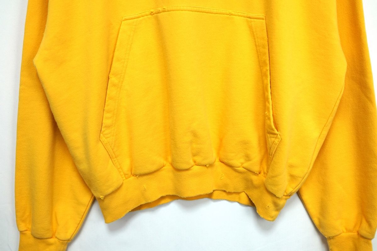 バレンシアガ  23SS  720426 TNVE9 ダメージ加工ロゴプリントコットンジャージーパーカー  メンズ XS BALENCIAGA バレンシアガ ダメージ加工 ロゴプリント コットン