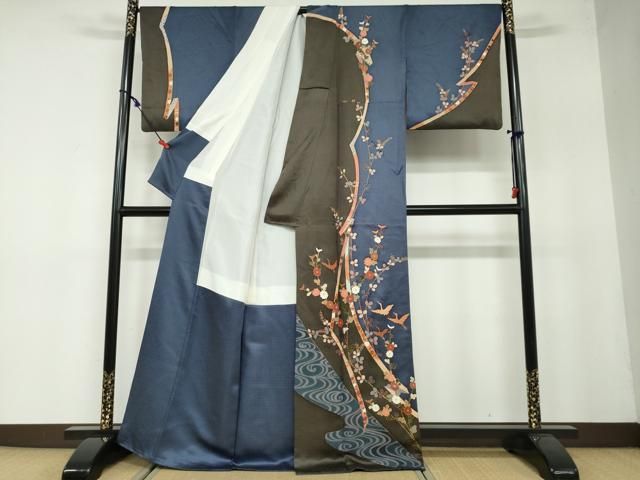 平和屋着物○訪問着 流水飛鶴草花文 金彩 正絹 逸品 DAAW5924ud - メルカリ