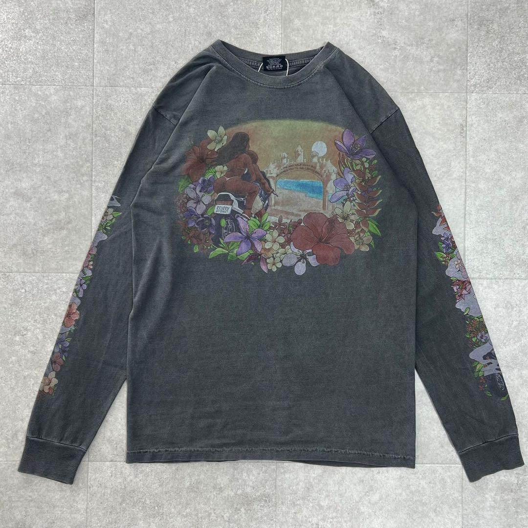 希少デザイン　stussy ステューシー　ロンT ビンテージ　ロングスリーブ 希少デザイン stussy ステューシー ロンT ビンテージ ロング