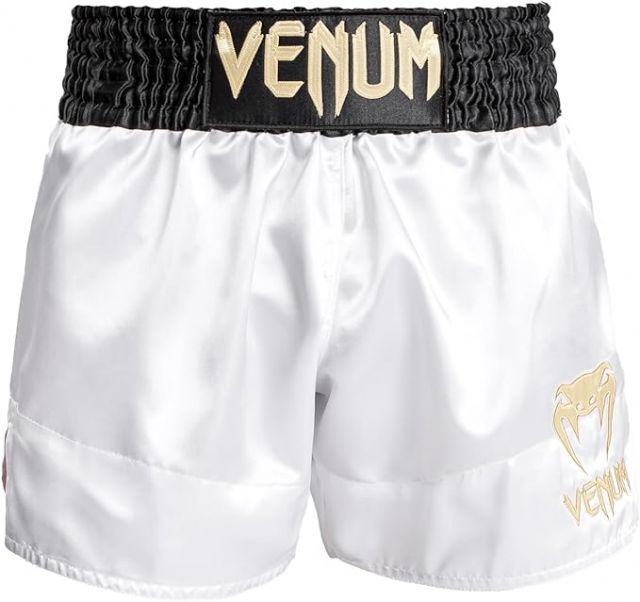 VENUM ヴェナム ヴェヌム ムエタイトランクス MUAY THAI SHORTS CLASSIC ヴェナム ベナム キックパンツ ボクシング トランクス スポーツウェア トレーニング 格闘技 Mサイズ ホワイト ゴールド ブラック