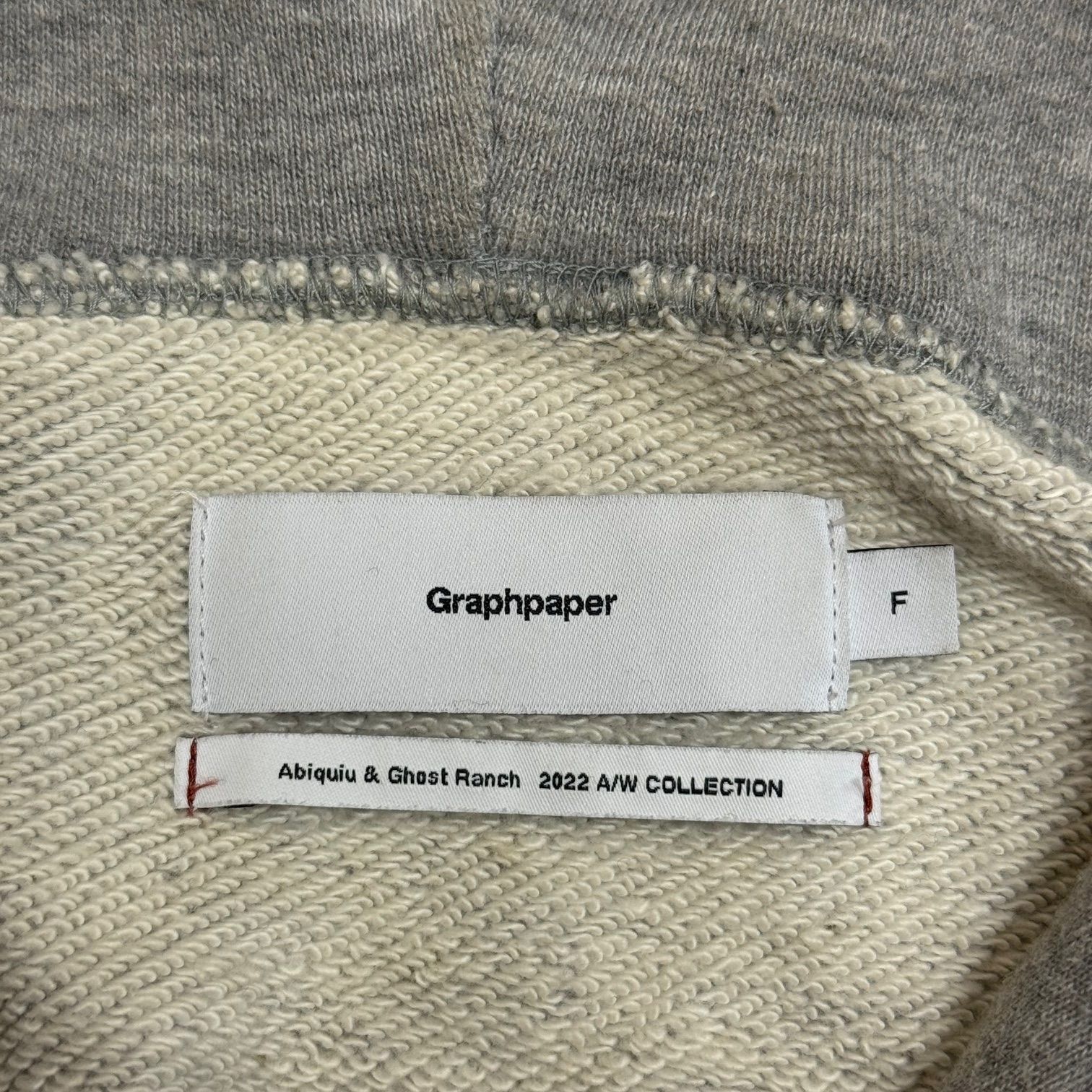 Graphpaper 22AW LOOPWHEELER for Graphpaper Classic Sweat Parka コラボ スウェット パーカー フーディー グラフペーパー ループウィラー GU223-70110 グレー F  71316A3