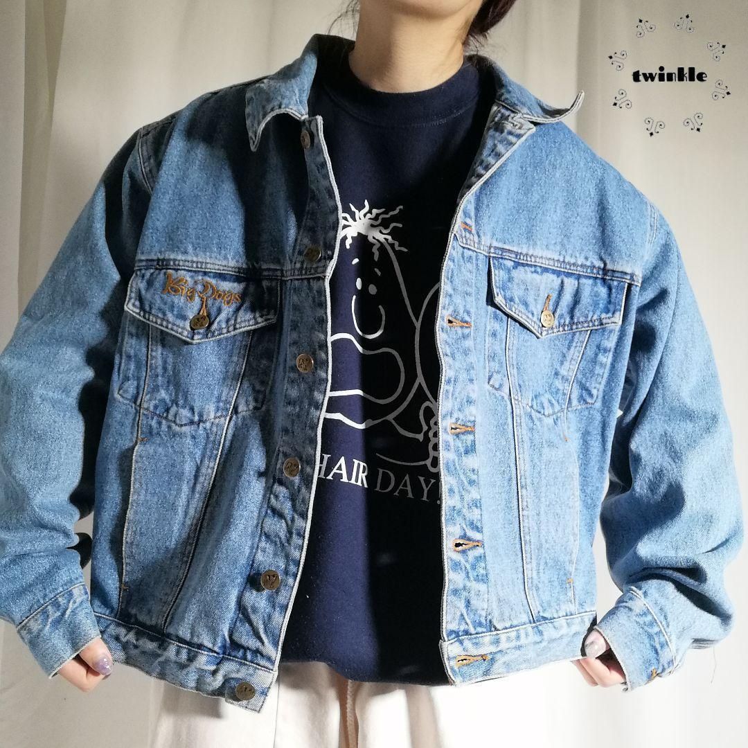 BIG DOGS ビッグドッグ バックロゴ刺繍 デニムジャケット 古着