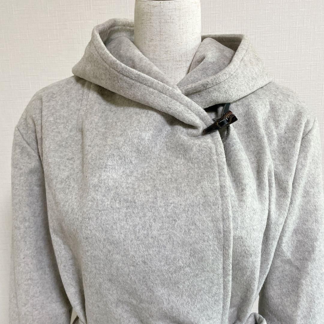 GALLARDA GALANTE ガリャルダガランテ ウール フード付き ベルトデザイン ミドルコート グレー 1 レディース