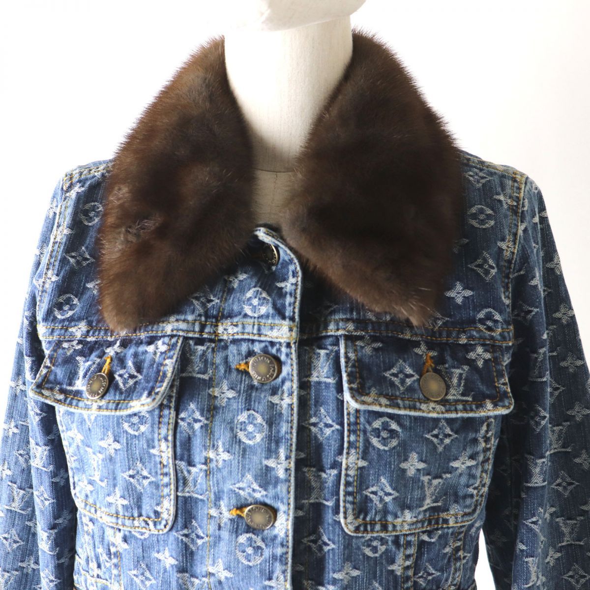 美品◎正規品 イタリア製 LOUIS VUITTON ルイヴィトン レディース 襟 