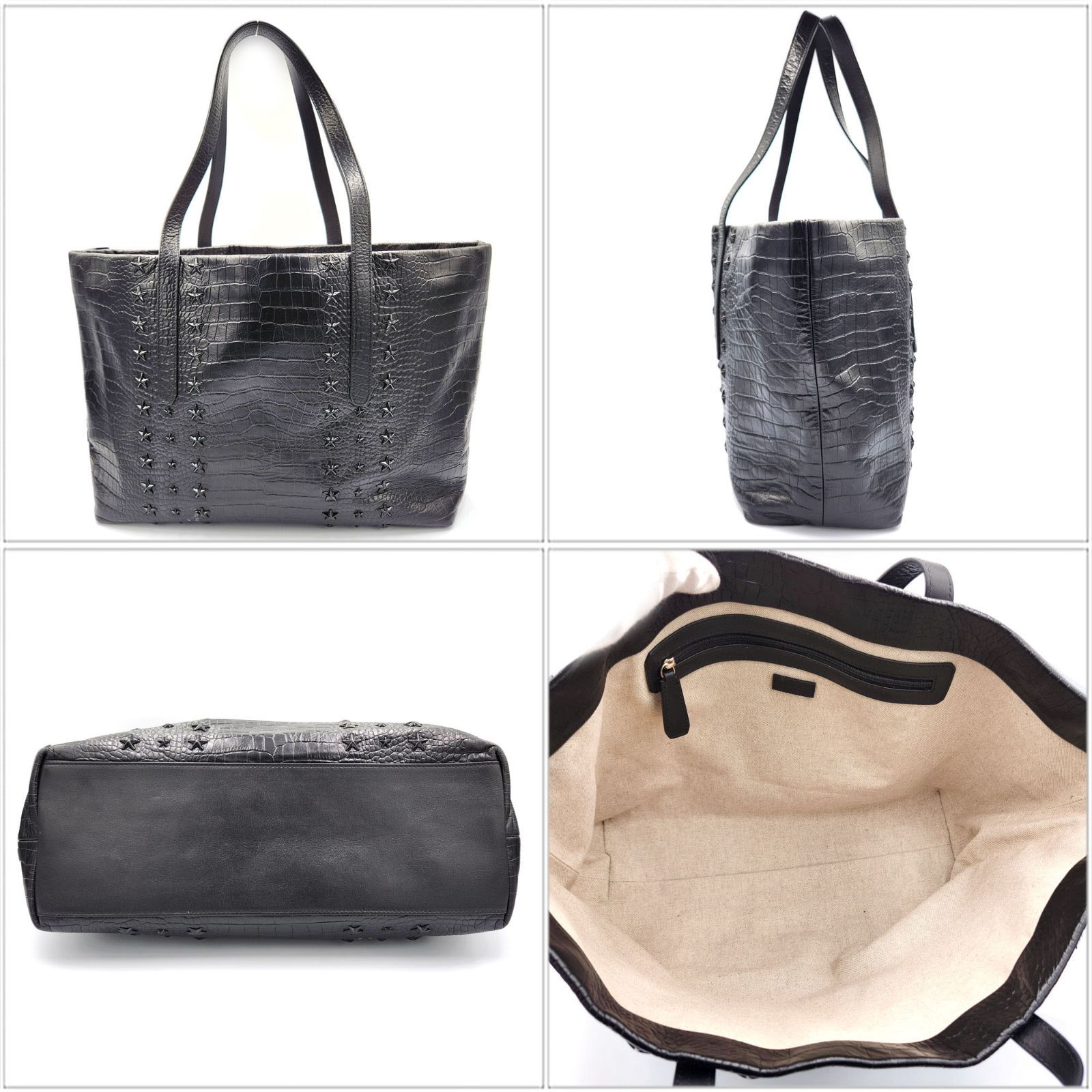 ジミーチュウ JIMMY CHOO ピムリコ エンボス スタッズ トート ー