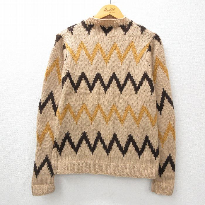 S/古着 長袖 セーター メンズ ウール モックネック ハイネック ベージュ カーキ 24oct02 中古 ニット トップス