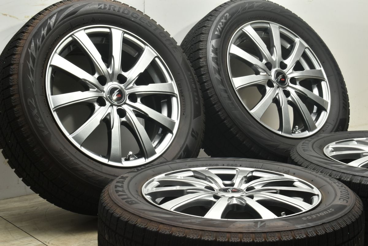 【バリ溝 美品】ファング 16in 6.5J +47 PCD114.3 ブリヂストン ブリザック VRX2 205/60R16 ノア ヴォクシー セレナ アクセラ 即納可能