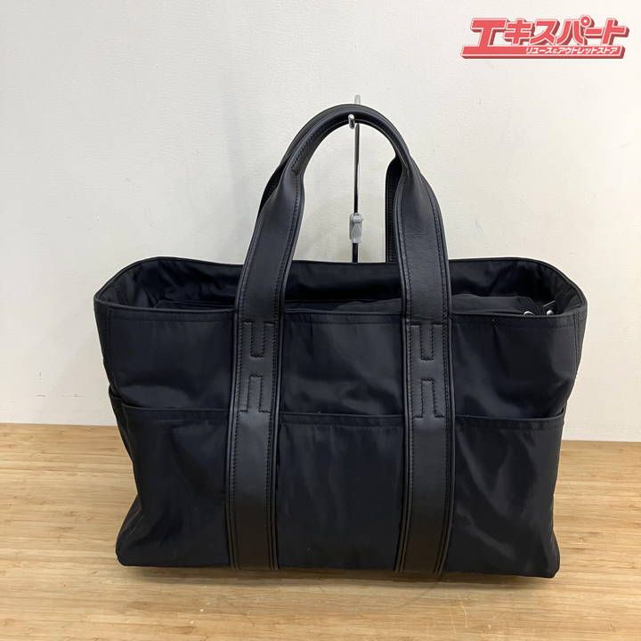 HERMES エルメス アカプルコPM トートバッグ ナイロン レザー ブラック