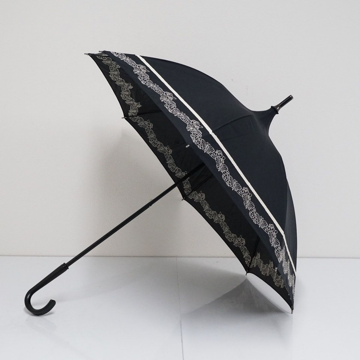 愛用 ANNA 晴雨兼用日傘 SUI ロゴ刺繍 パゴダ傘 アナスイUSED美品 小物