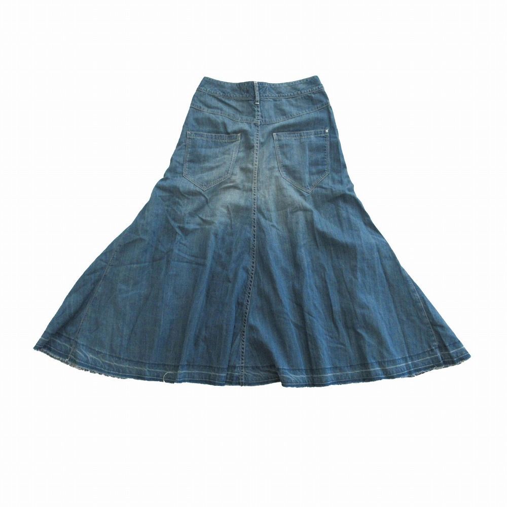 ミュラーオブヨシオクボ　デニム フレアスカート 36 ダークブルー SIDE PLEATS MIDDLE FLARE SKIRT | 日本発こだわりを極めた